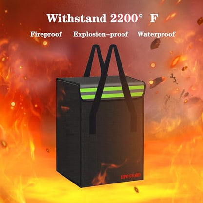 7.9"x7.9"x12.6" Ebike Battery Safe Bag Fireproof Charging Lipo Bag Large Capatity for Lipo Battery Pack Storage Charging Transport, Home Office Travel Fireproof Safe Storage Pouch - size: 200*200*320mm