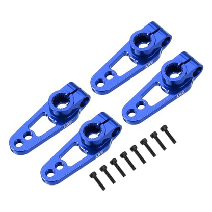 MECCANIXITY Aluminum Alloy 25T Steering Servo Single Sided Blue Arm Horn for DIY RC Car/Boat/Airplane Boat Accessories 4 Pcs - color: Blue