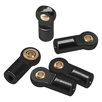 10Pcs ShareGoo M3 Tie Rod End Ball Head Holder Link 3mm Thread Ball Joint Compatible with Tamiya Redcat HSP Traxxas Axial SCX10 1/10 RC Car Truck Boat DIY Robot Airplane,L22mm (Black)