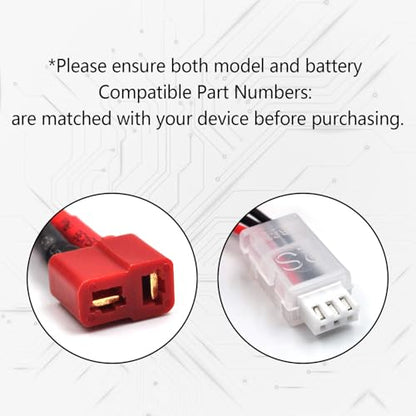 (2-Pack) 7.4V 2700mAh 20C Li-Po Battery for WLTOYS 12428, 12423, 12429 | 2S battery with T-Plug for compatible 1/12 RC cars; includes 2 balance chargers for convenient simultaneous charging.