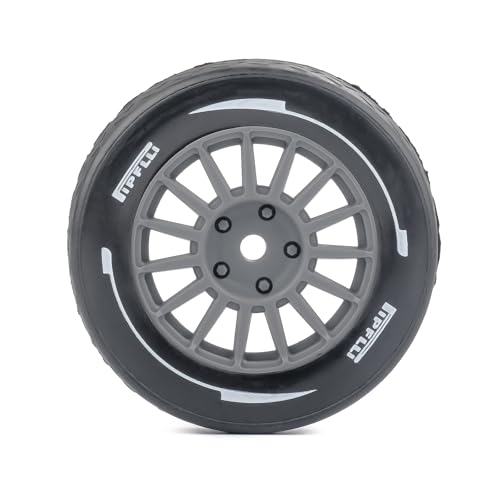 4PCS 1/10 RC Rally Tires & Rims, 58x22mm 12mm Hex Wheel Set, Fits for MJX 14303 14304 1/14 Scale On-Road Car W310 - color: Gray