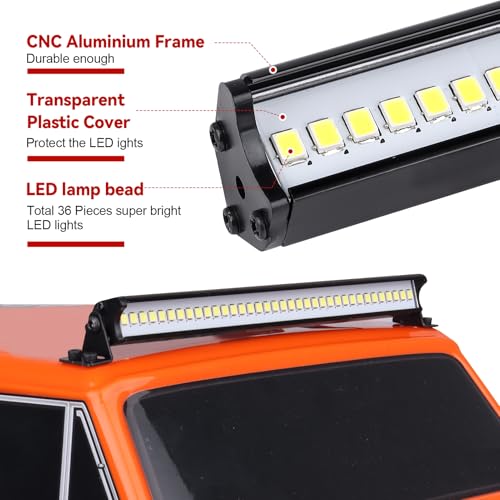 Super Bright RC LED Light bar Roof LED Lamp Kit 36 LED Light Bar for 1/10 Traxxas TRX4 SCX10 90027 SCX10 II 90046 RC4WD D90 RC Crawler Car (Type 1) - style: Type 1