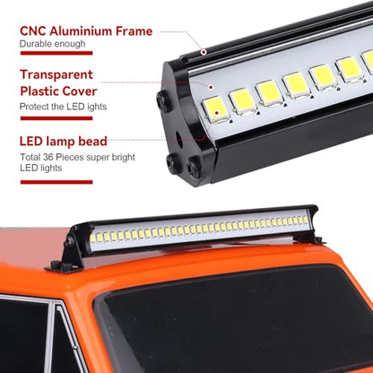 Super Bright RC LED Light bar Roof LED Lamp Kit 36 LED Light Bar for 1/10 Traxxas TRX4 SCX10 90027 SCX10 II 90046 RC4WD D90 RC Crawler Car (Type 1) - style: Type 1