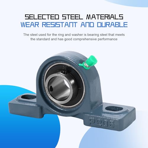 4 Pack UCP205-16 Pillow Block Bearing - Pack of 4 Mounted Pillow Block Bearings - 1" Mounted Pillow Block Chrome Steel Bearings Solid Cast Iron Base - Self Alignment
