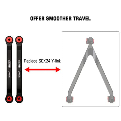 INJORA Aluminum 4 Link Set for SCX24 C10 JLU Bronco Base Camp 4Runner, BK - color: Black
