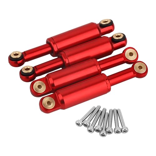 Built-in Spring Front Rear Shock Absorbers Set For 1/24 Axial SCX24 LOSI Micro-B 2WD Buggy LOS00007 Rc Crawler Car Parts Metal Upgrade (red) - color: red