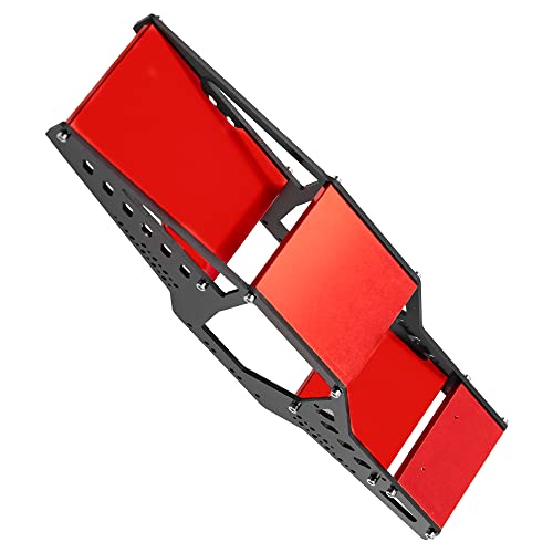 ShareGoo Aluminium Chassis Frame Kit Rocks Cage Body Shell Compatible with 1/24 Axial SCX24 90081 AXI00001 AXI00002 AXI00005 AXI00006 RC Crawler Upgrade Parts (Red) - color: Red