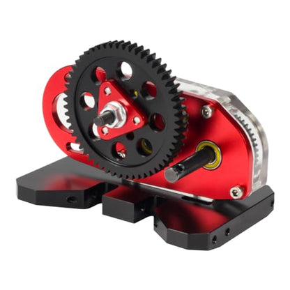 SCX10 LCG 2 Low Transmission 30% Overdrive Gearbox with Non-Slip Shell for 1/10 Axial SCX10 III II TRX4 RC Crawler Car Upgrade Parts (Red) - color: Red