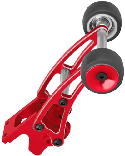 Aluminum Adjustable Wheelie Bar Set Upgrades Part for 1/14 MJX 14209 14210 H14BM High Speed RC Car,RC Adjustable Front Stand Up Wheel Hops Up,Red - color: Red - (Wheelie Bar)