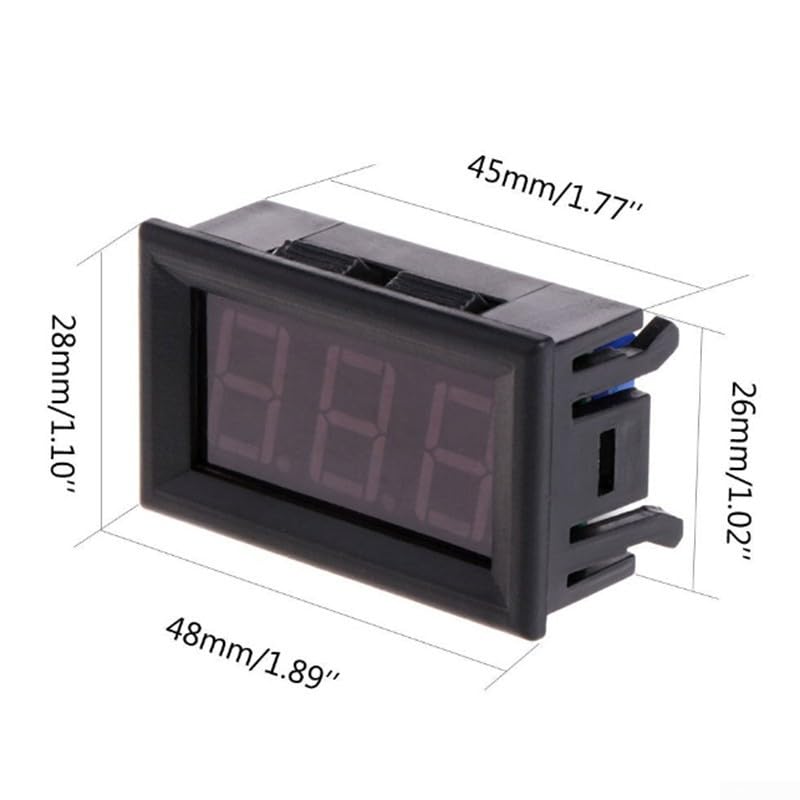 Digital Temperature Meter with Probe, LED Display DC 5-12V Car Temperature Panel Meter Gauge -50~110°C Temperature Gauge Sensor(Red) - color: Red