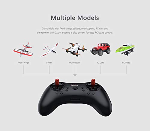 Radiolink T8S FHSS 8CH RC Handle Transmitter with R8FM R8EF 2.4GHz Receiver Support S-Bus PPM for RC Drone RC Boat Car (with R8EF Recevier)