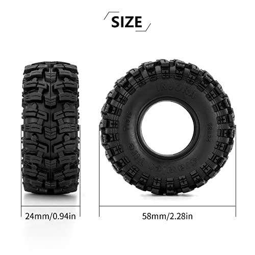 INJORA 1.0 58 * 24mm Swamp Stomper S5 Tires for 1/24 1/18 RC Crawler Car