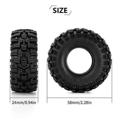 INJORA 1.0 58 * 24mm Swamp Stomper S5 Tires for 1/24 1/18 RC Crawler Car