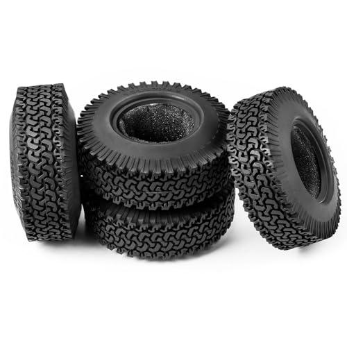 4PCS 1.9" Rubber RC Tires 98mm | For 1/10 Axial SCX10 90046 TRX4 D90, RC Crawler Car, Accessories