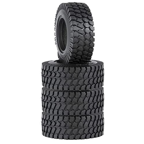 RC Car Tires,WONFAST 4PCS 1.55 inch Mud Wheel Tyre Terrain Crawler Rubber Tires Foam Insert for 1:10 RC Crawler Car for 1:10 Axial 90069 TF2 D90 CC01 LC70 Tamiya MST JIMNY UTB18(76MM-B) - color: 76mm-b