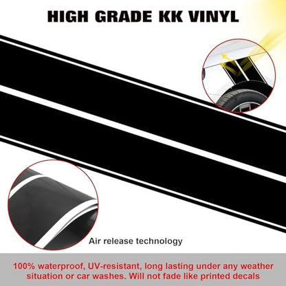x xotic tech Fender Stripes Hash Marks KK Vinyl Decal Universal for Car Truck Sticker Racing Stripe 11"x23" (Black) - color: Black