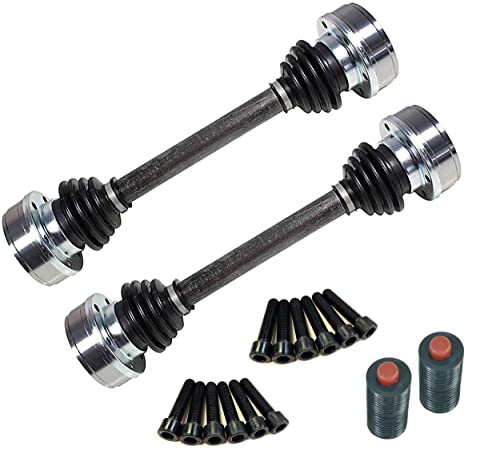 DTA VW2005020050 Rear Left Right Pair - 2 New Premium CV Axles (Drive Axle Assembly) Fits 1966-1979 Super Beetle, 1966-1968 Porsche 912. With Grease Tubes
