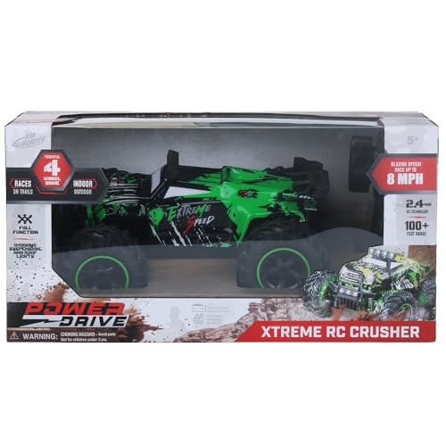 High Speed Xtreme RC Crusher 4WD Monster Truck – 2.4GHz Off-Road Remote Control Car with Lights, Suspension & Large All-Terrain Tires, Up to 8 MPH High-Speed RC Truck for Kids Ages 5+