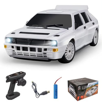 LD2803 1/28 RC Drift Car, Full Proportional 4WD Remote Control Racing Vehicle, High Speed Electric Car for Adults, Mini Hobby Grade Model Gift (White) - color: White (Ld2803)