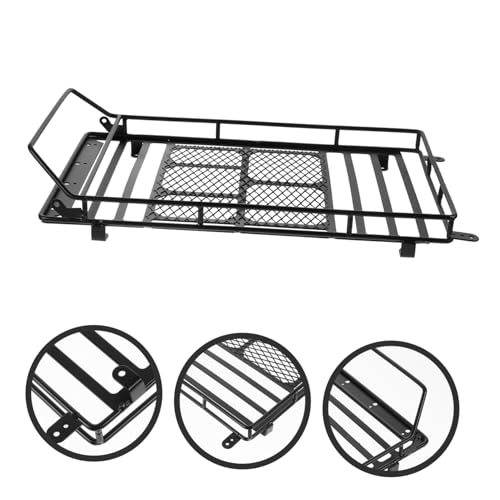 PRETYZOOM Rc Crawler Car Roof Storage Rack Heavy Duty Luggage Bracket Black Shelf Bracket for Simulation Climbing Car