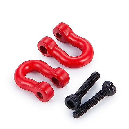 2Pairs Aluminum Tow Hooks D-Ring Hitch Tow Shackles | For TRX4M 1/18 Bronco Defender, RC Crawler Car