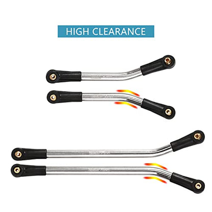 INJORA Steel High Clearance 4 Link for SCX24 Gladiator Power Wagon (Silver) - color: Silver