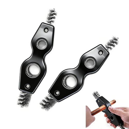 2 PCS Car Battery Terminal Cleaner Spray, 4-in-1 Battery Post Cleaner Brush with Steel Wire, Cleaning Tool for Terminals and Pipes, Universal for Most Cars, Trucks, SUVs (Black) - color: Black