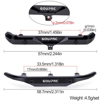 GOUPRC Aluminum Alloy RC Front & Rear Bumper for Axial SCX30 Bronco C10 1/30 RC Crawler Car Upgrade Replacement Parts - color: Black