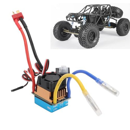Drfeify 480A Brushed Speed Controller ESC, 480A RC ESC with Cooling Fan Waterproofing ESC for 1/10 RC Car and Boat