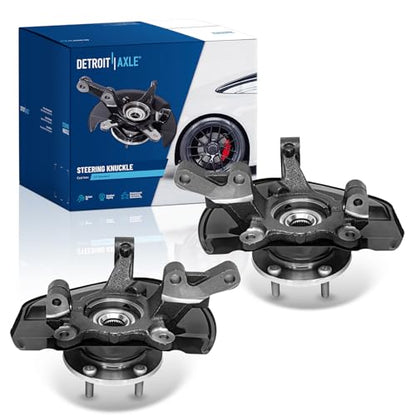 Detroit Axle - Front Steering Knuckles Wheel Bearing Hubs for Jeep Patriot | 2007-2017 Dodge Caliber Jeep Patriot Compass 2008 2009 2010 2011 2012 2013 2014 2015 2016 Knuckles with Wheel Bearing Hubs