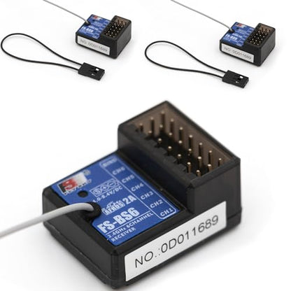 Flysky FS-BS6 6 Channels Receiver with Gyro Stabilization System for FS-GT5 Remote Controller Radio Transmitter RC Car (3pcs FS-BS6) - style: 3pcs FS-BS6
