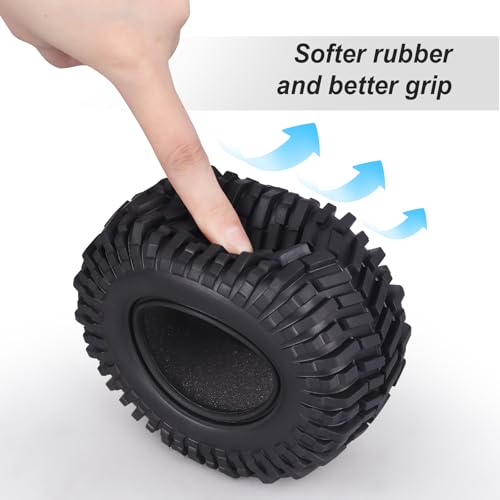 Hobbypark 2.2 Crawler Tires fit 2.2 Beadlock Wheel Rims for Traxxas TRX4 Axial SCX10 II AX10 Wraith D90 with Foam Inserts (4-Pack)