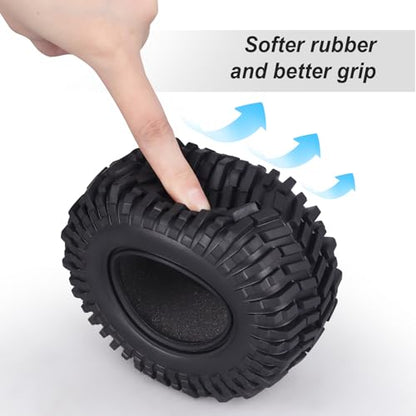 Hobbypark 2.2 Crawler Tires fit 2.2 Beadlock Wheel Rims for Traxxas TRX4 Axial SCX10 II AX10 Wraith D90 with Foam Inserts (4-Pack)