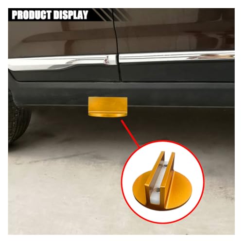 2PCS Universal Magnetic Jack Pad, 0.37" Slotted Aluminum Grooved Pad | Jack Puck Pinch, Pinch Weld Frame Rail Adapter with Large Slotted for Most Cars SUVs Trucks, Orange - color: Orange-2PCS