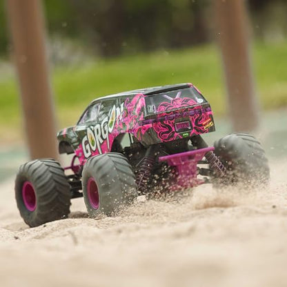 ARRMA RC Truck 1/10 Gorgon 2 Wheel Drive RTR Brushed Monster Truck Battery & Charger Included Purple ARA3230ST4 - color: Purple