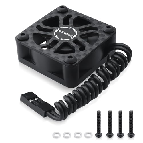 Surpass Hobby 30mm RC Cooling Fans,27000 High RPM RC Car Motor Fan for 1/8 1/10 RC Car Truck Truggy (Without Motor Heatsink) - style: 1 Pack 30mm Fan-black1