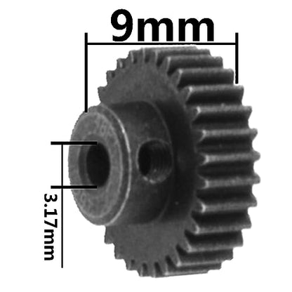 Steel 48 Pitch Pinion Gear Set 3.175mm Shaft 27T 28T 29T 30T Motor Gears Compatible with Tamiya Kyosho RedCat Losi Axial Traxxas 1/10 RC Car