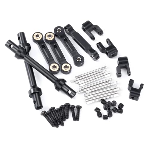 Aluminum RC Front Rear Anti-roll Bar Set Compatible with LOSI 1/18 Mini LMT 4X4 Brushed Monster Truck RTR, RC Alloy Metal Anti-Roll Bar for Improved Stability #LOS01026, Black