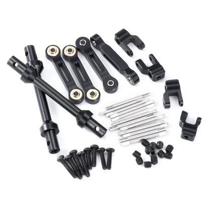Aluminum RC Front Rear Anti-roll Bar Set Compatible with LOSI 1/18 Mini LMT 4X4 Brushed Monster Truck RTR, RC Alloy Metal Anti-Roll Bar for Improved Stability #LOS01026, Black