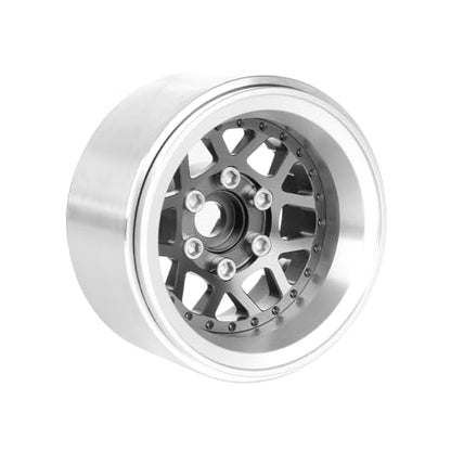 4PCS 1.9" Beadlock Wheel Rims Offset-10mm Aluminum Alloy Metal Wheel Hub for 1/10 RC Rock Crawler Car for Axial SCX10 TRX4 TRX6 D90 D110 Upgrade Accessories(Y-Shaped Grey) - color: Y-shaped Grey