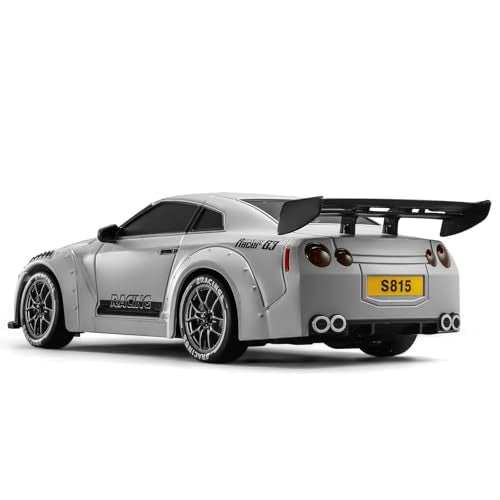 RC Drift Car, 1:24 Remote Control Car for Kids, 20KM/H 4WD High Speed RC Cars with LED Lights, Two Batteries, Extra Drifting Tires, Vehicle for Adults Boys Girls - color: S815 Light Gray