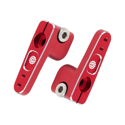 2PCS 15T SCX24 Servo Horn for EMAX ES08MA Suitable for Axial SCX24 AX24 90081 Etc 1/24 RC Crawler Car Upgrades (Red) - color: Red