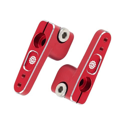 2PCS 15T SCX24 Servo Horn for EMAX ES08MA Suitable for Axial SCX24 AX24 90081 Etc 1/24 RC Crawler Car Upgrades (Red) - color: Red