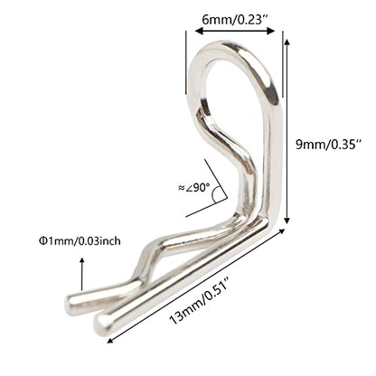 30-Pack 90-Degree Angle 1mm Body Clips Bent Springy Pins WJ07 for All 1/16 1/18 1/20 Scale Model Car Truck Crawler Truck(Silver) - color: Silver, size: 1mm