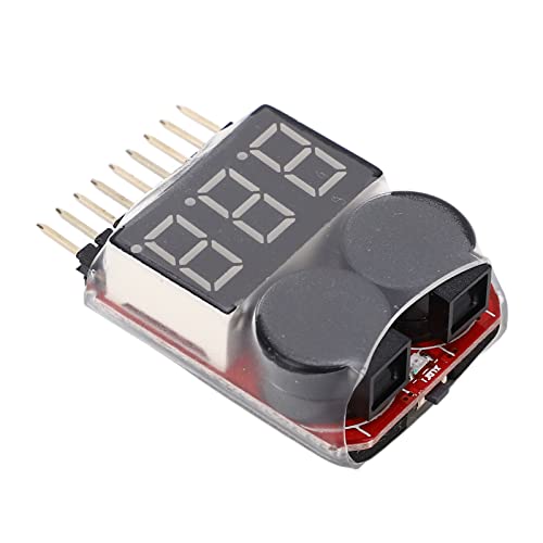 4 PCS Lipo Battery Voltage Tester Buzzer Alarm Compatible with for 2-8S RC Drone Quadcopter Car Boat LED Low Checker