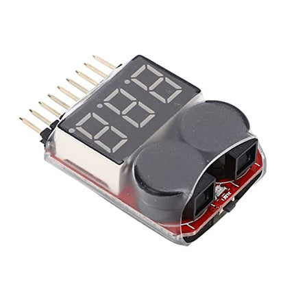 4 PCS Lipo Battery Voltage Tester Buzzer Alarm Compatible with for 2-8S RC Drone Quadcopter Car Boat LED Low Checker