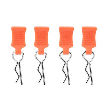 4pcs Universal RC Car Body Clips with Pull Tabs Pins for 1/8 1/10 /12 RC Car Shell Replacement Parts (Orange) - color: Orange
