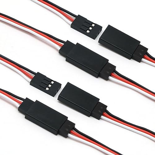 55Pcs 6Sizes Male to Female 3 Pin Servo Extension Wire Cable Compatible for Futaba JR RC Servo Extension Connection Control Parts