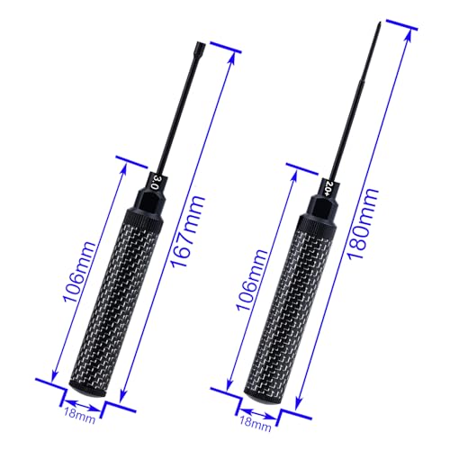Carbon Fiber Handle Tool with High Speed Steel Screwdriver bit Set 2.0mm+ Phillips Screwdriver 3.0mm Hex Nut Driver for 1/30 Axial SCX30 Ford Bronco Jeep Wrangler JLU