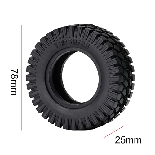 1.55 inch Tires Rubber Tyres for 1:10 RC Crawler Car D90 TF2 Tamiya CC01 LC70 MST JIMNY 90069 (78mm, B) - color: 78mm, B